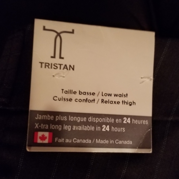 TRISTAN Navy Blue Pinstripe Trousers (Size 1) - Picture 8 of 14